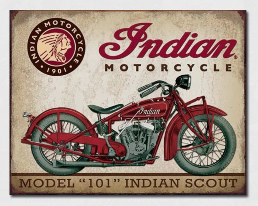 Tin Sign Indian Scout 101 image 0